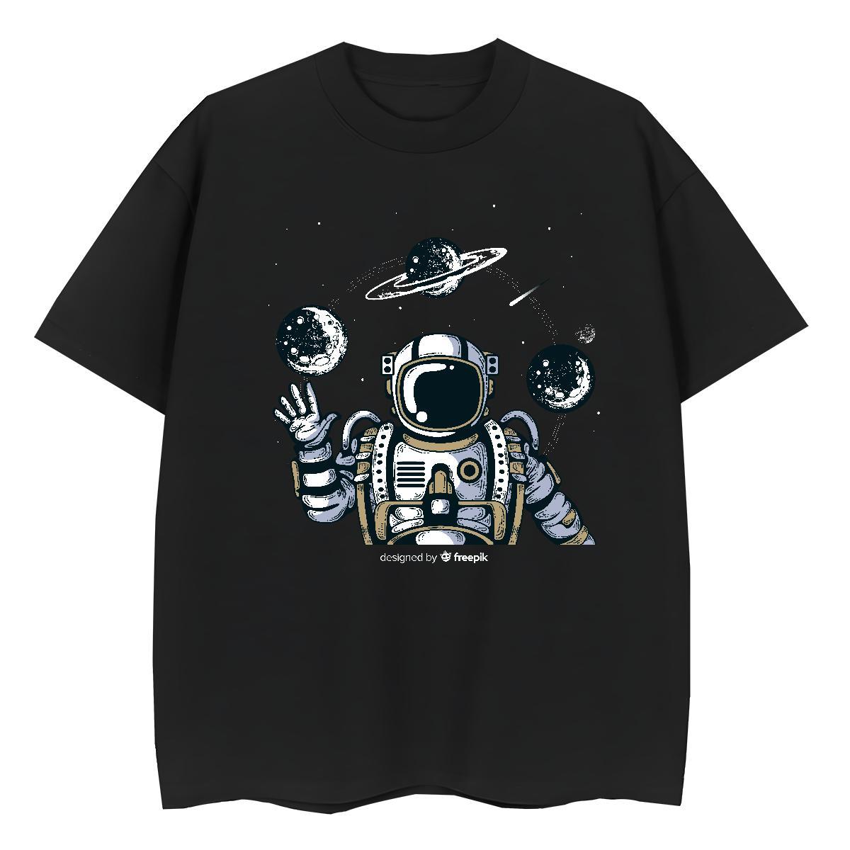 Popular Woman Tshirt 230g Cotton cosmonaut Casual Beach T Shirt For Woman Breathable Anime Tees Shirts