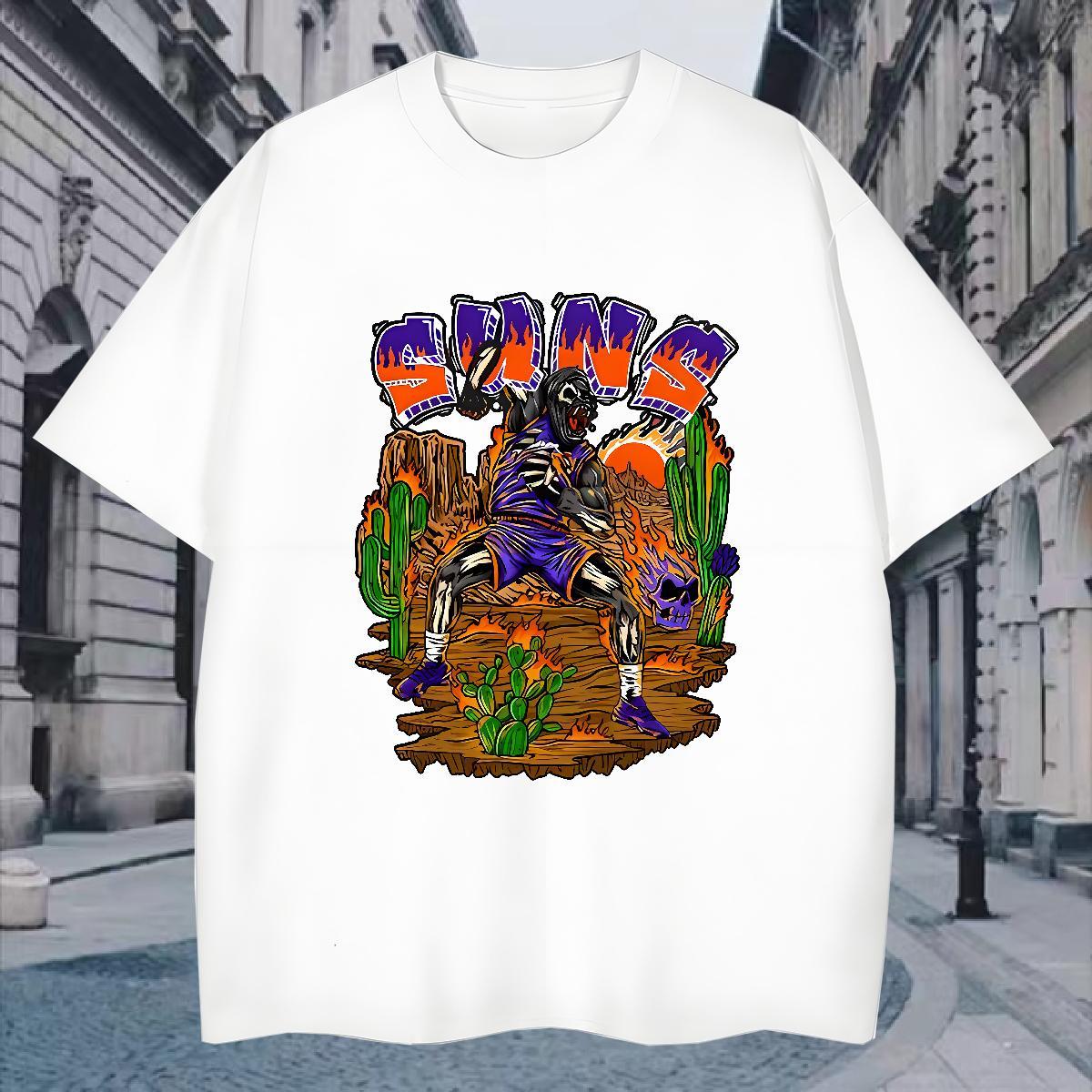 Free Shipping T-Shirts for Men 100% Cotton 230g skull Spring Summer DIY Printed Breathable Crew Neck Men Tops Tees Classic Polos