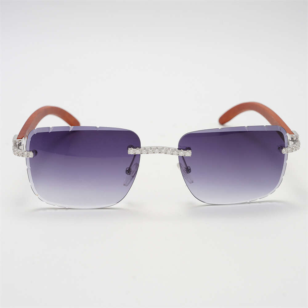NEW Designer Custom Hip-hop Jewelry Clear Lens Plated VVS Moissanite Glasses Gold for Men Women Yellow Sunglasses Gift Box AlloyMoissanite glasses