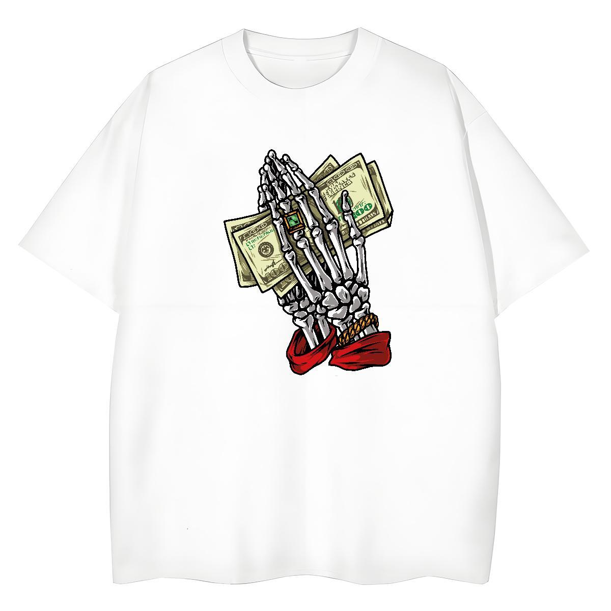 High Quality T shirt 100% Cotton 230g skull Spring Summer Oversized 4XL Breathable Short Sleeve Tshirt for Man Woman Classic Casual Clothings