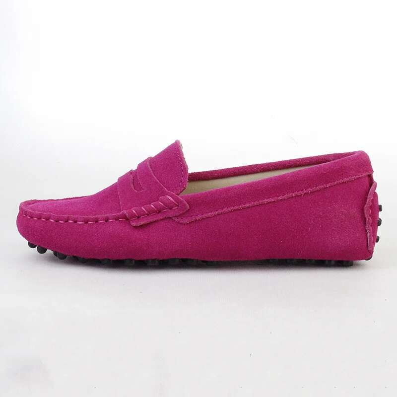 2024 100% Genuine Leather Women Casual Loafers Slip On Women's Flats Moccasins Lady Driving Shoes