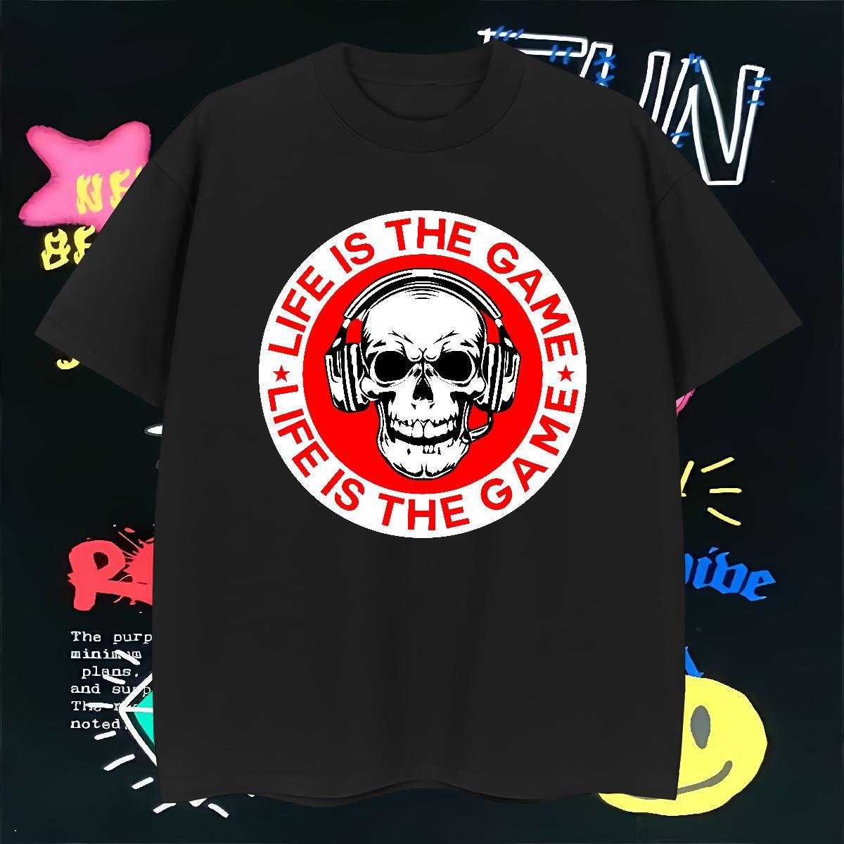 Free Shipping T-Shirts for Men 230g 100% Cotton skull High Street Hip Hop Cartoon Print O Neck Short Sleeves Men Tees Fashion New Polos