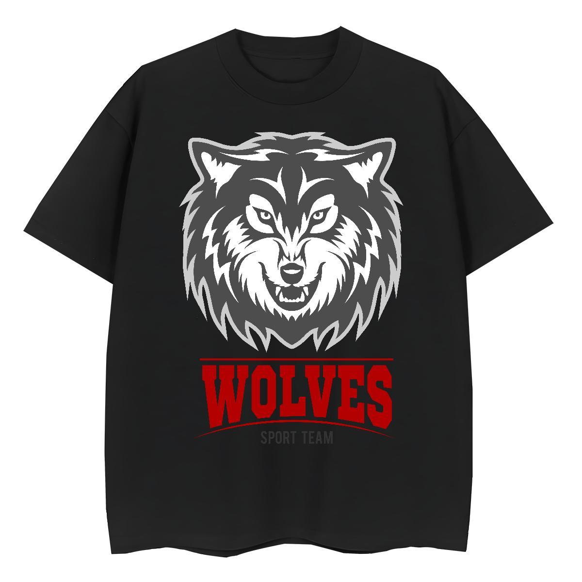 Classic Casual Tshirts wolf Street 230g Pure Cotton Tops Tees Crew Neck Breathable Cool Men T Shirts Customized Print