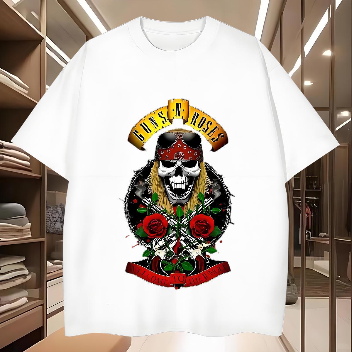 Wholesale Men T Shirts 100% Cotton 230g skull Sports Casual Floral Print Short Sleeve Soft Men Tshirts Designer Fashion Tees