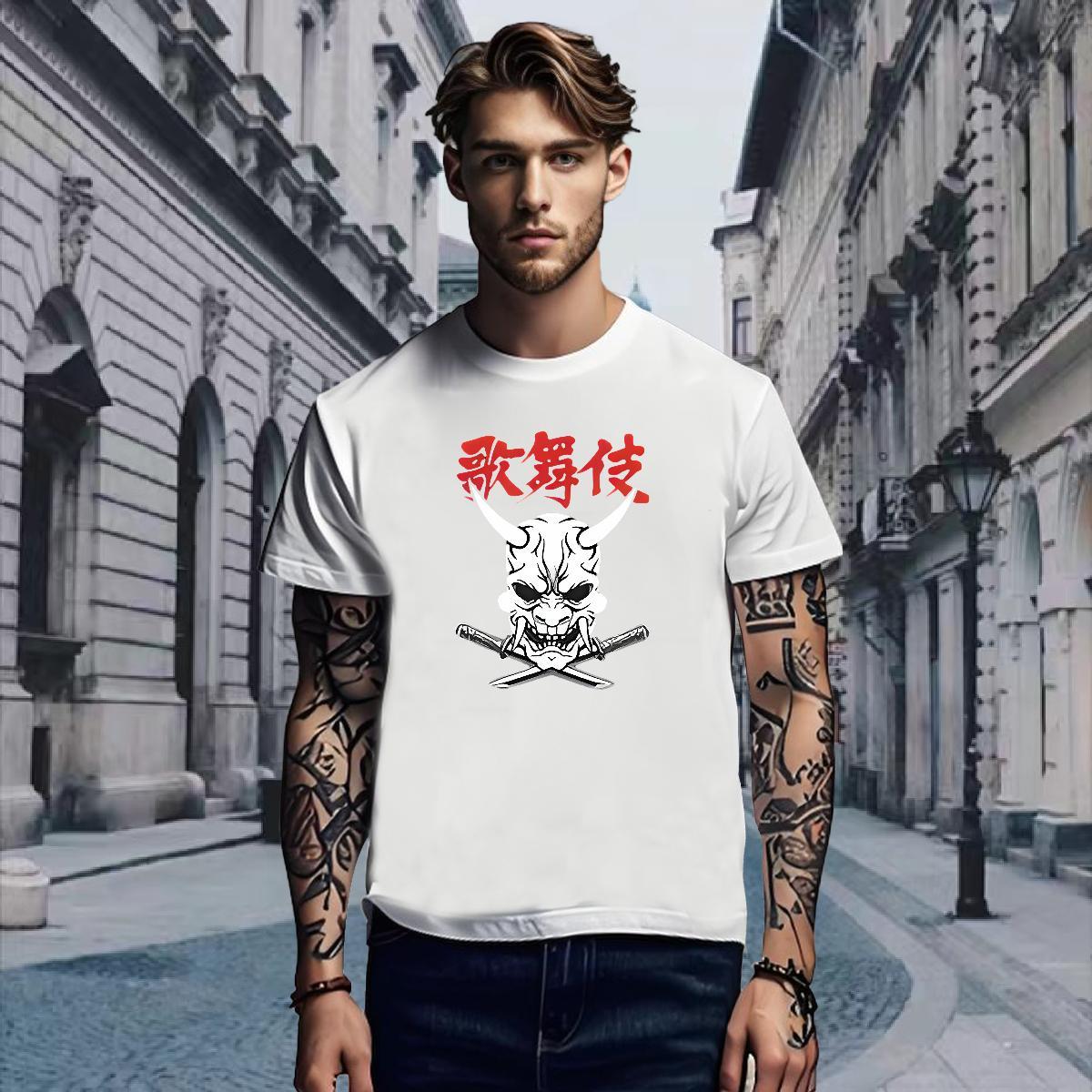 Wholesale T-Shirts 100% Cotton 230g skull Spring Summer Cartoon Printing L-4XL Pure Cotton Tshirts DIY Customized Polos