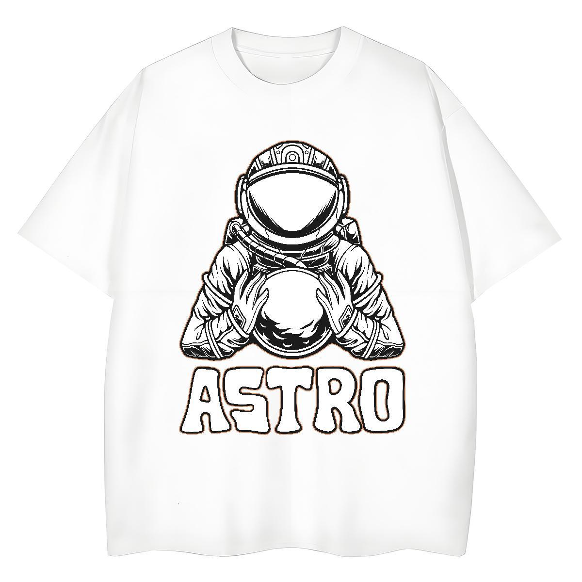Free Shipping Couples T Shirts 230g Pure Cotton universe Home Outdoor Womens T Shirts Breathable Crew Neck Anime Oversized Tee Shirt