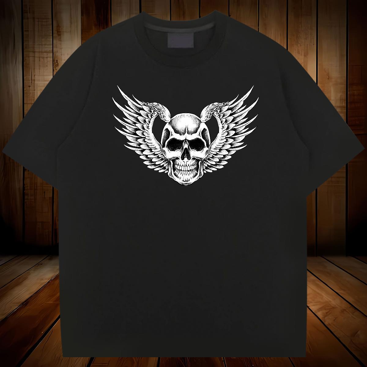 TOP Quality T-Shirts 230g Pure Cotton skull Daily Outfit DIY Anime Breathable Couples T Shirts Customized Tees