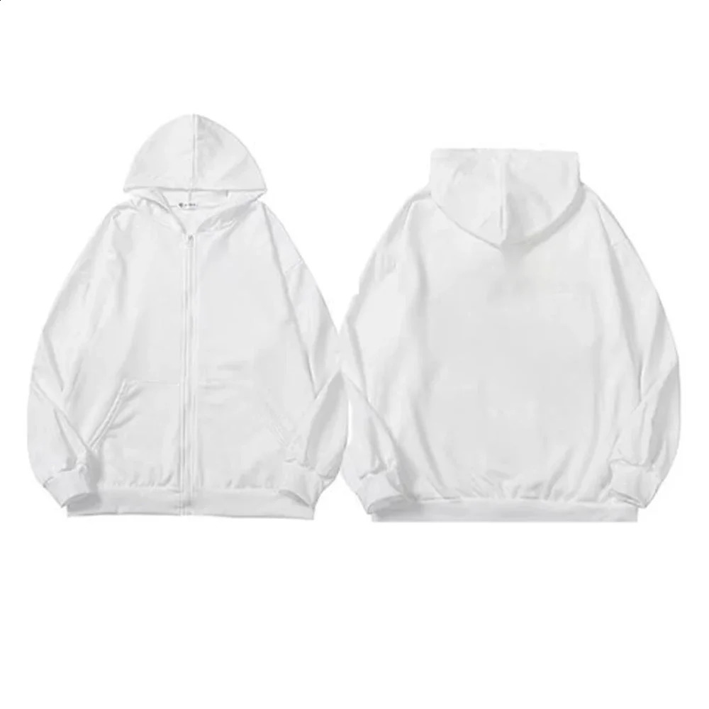 Casual Jacket Coat Black Fleece Sweatshirt Y2k Zip Cardigan Loose Long Sleeve Hoodies Autumn Men Women Sweatshirt Clothing 240823