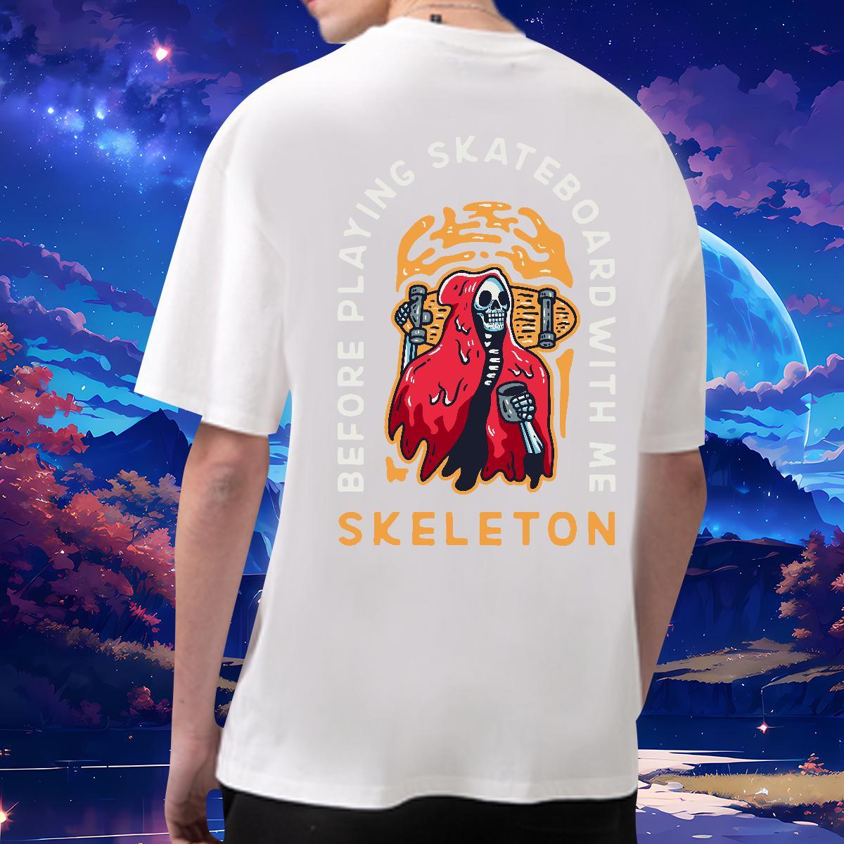 Soft Man T Shirts 100% Cotton 230g skull Street wear Hip Hop Customized Breathable Men Tshirts 2024 Summer Polos
