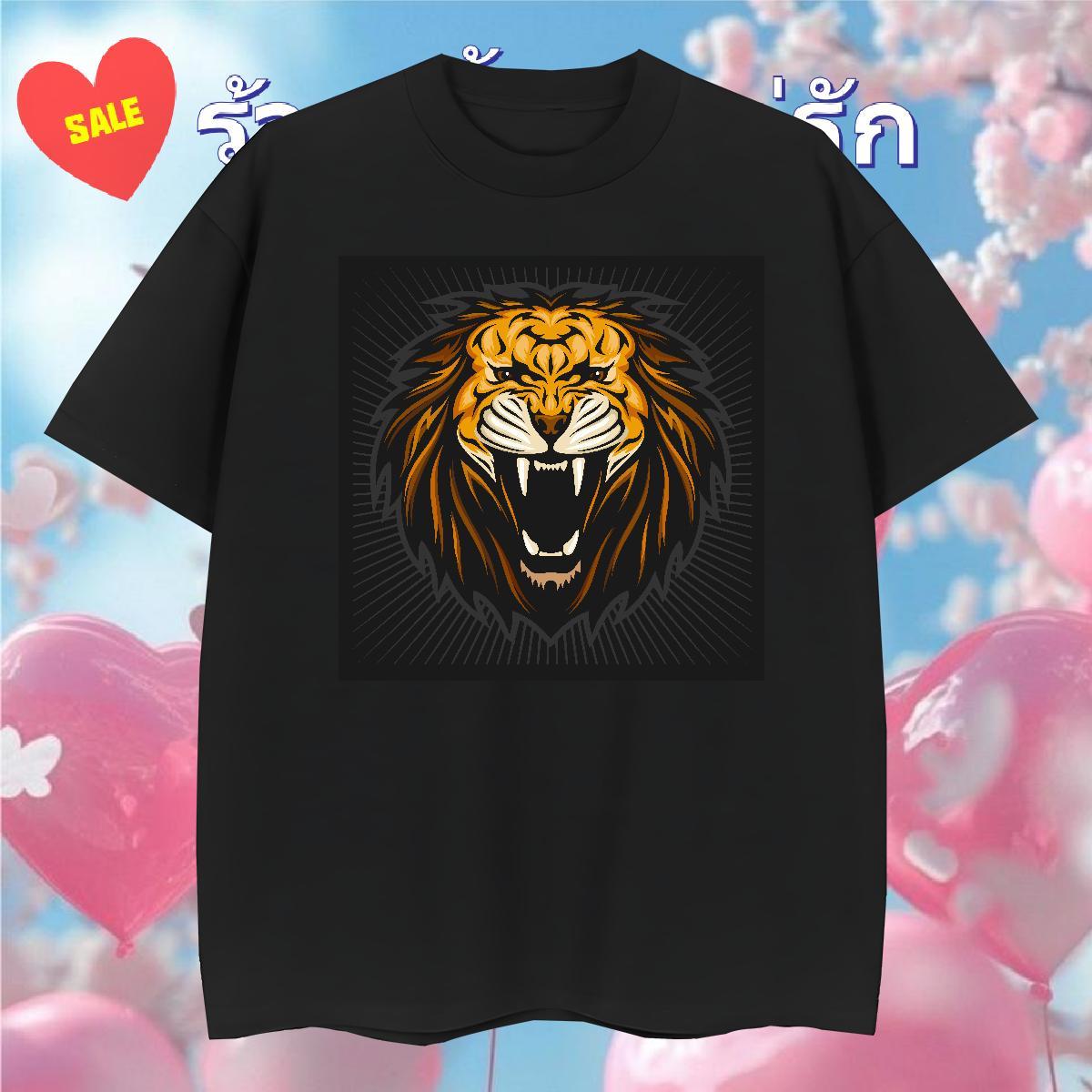 DIY Customized Couples T Shirts lion Casual Daily Wear 230g Pure Cotton Tops Tees Breathable Short Sleeve Soft T-Shirts for Men Custom Printing