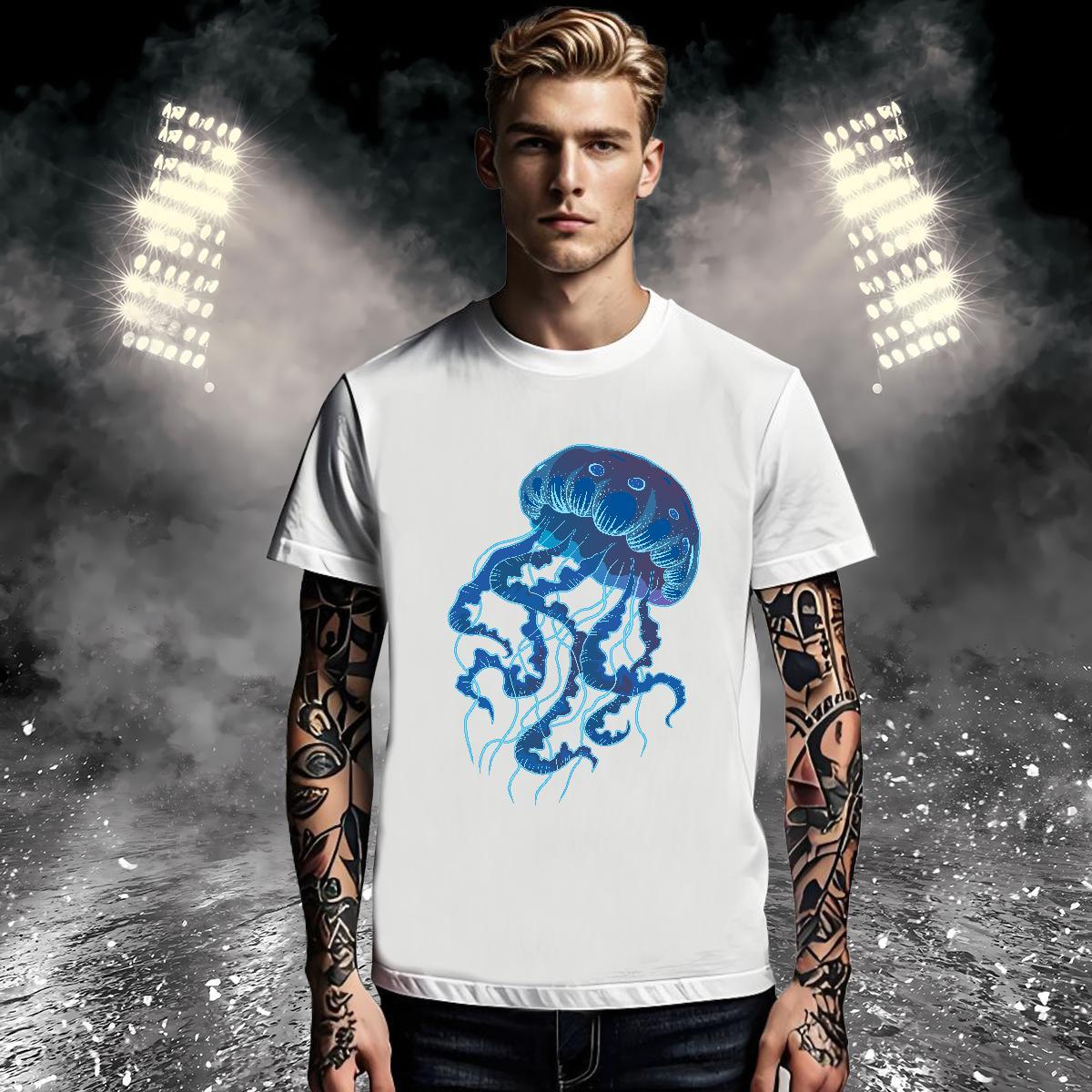 Wholesale Men Clothes T-Shirt jellyfish Hip Hop 230g Cotton Tshirts Short Sleeve O-Neck Loose Fit T Shirt For Man Oversized 4XL