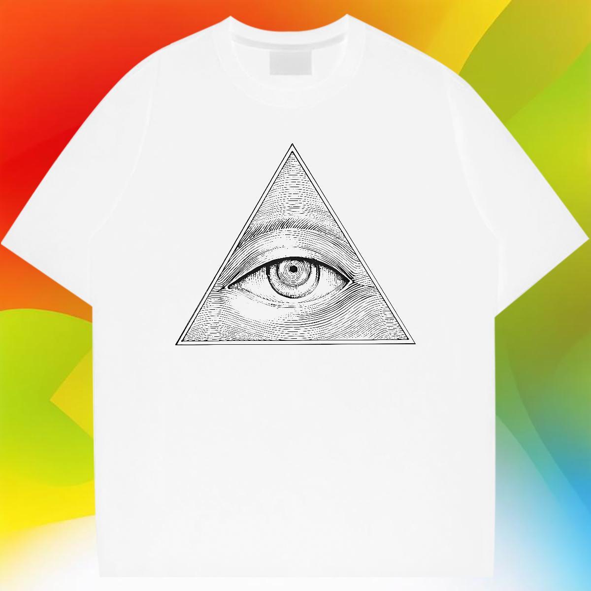 Cool Design T-Shirts for Men 230g 100% Cotton eye of the devil Casual Daily Wear Custom Print Plus Size Short Sleeve O-Neck Couples T Shirts Fashion C