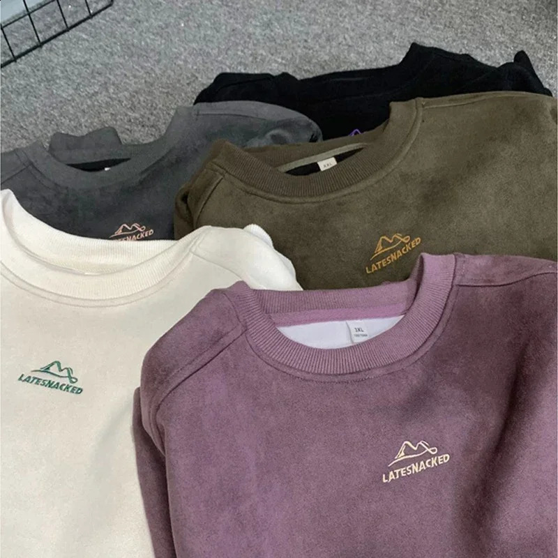 TFETTERS Oneck mens sportswear autumn and winter Baggy suede 240823