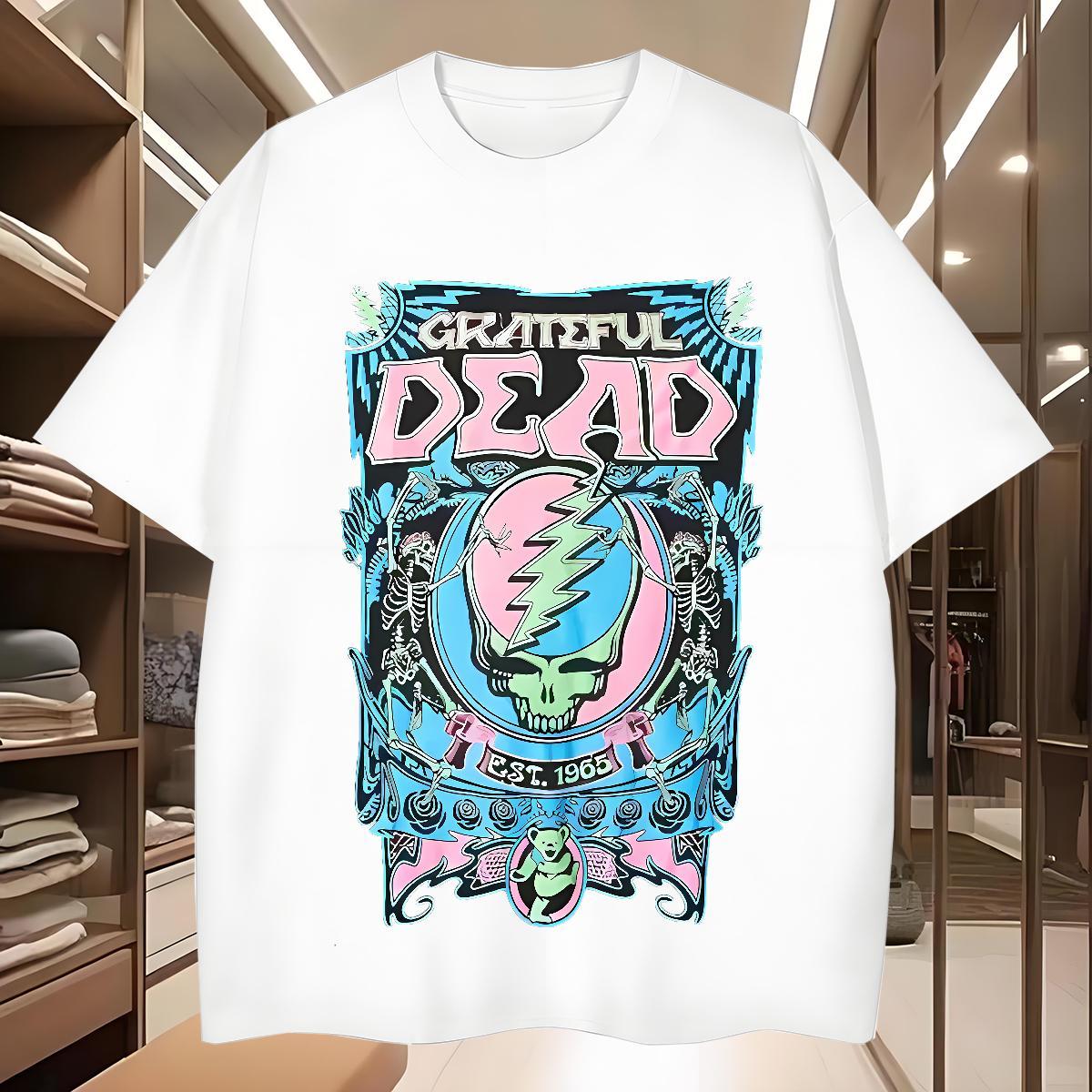 Cool Design Man T Shirts 230g 100% Cotton skull Hip Hop Street Black Oversized Breathable Crew Neck Couples T Shirts Custom Tees