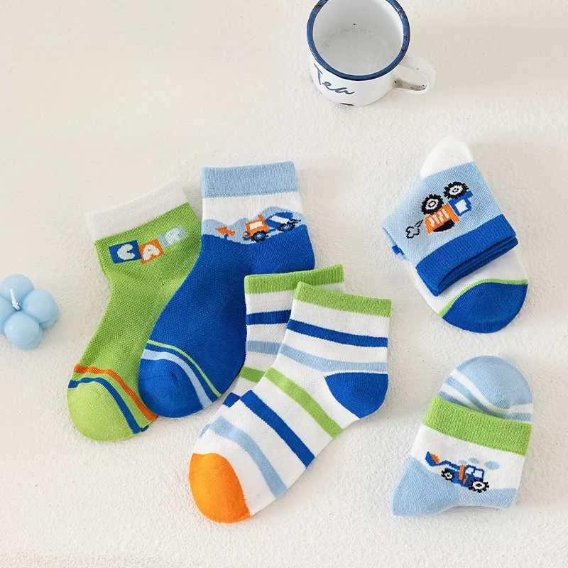 10 Pairs Childrens Socks Summer Thin Cotton Socks Boys Socks Breathable Sweat-absorbent Girls Socks CL240824