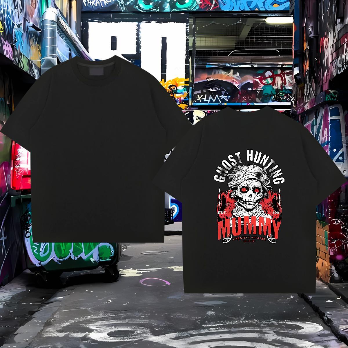 Free Shipping T Shirts Men 230g Pure Cotton skull Home Outdoor Plus Size Cartoon Breathable Men Tshirts Custom Wear