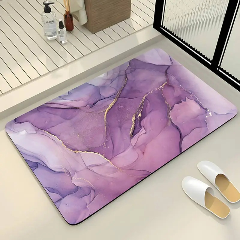 y Diotomite stone bath mat anti slip shower bathroom carpet absorbent floor mat quick drying toilet carpet door washable 240823