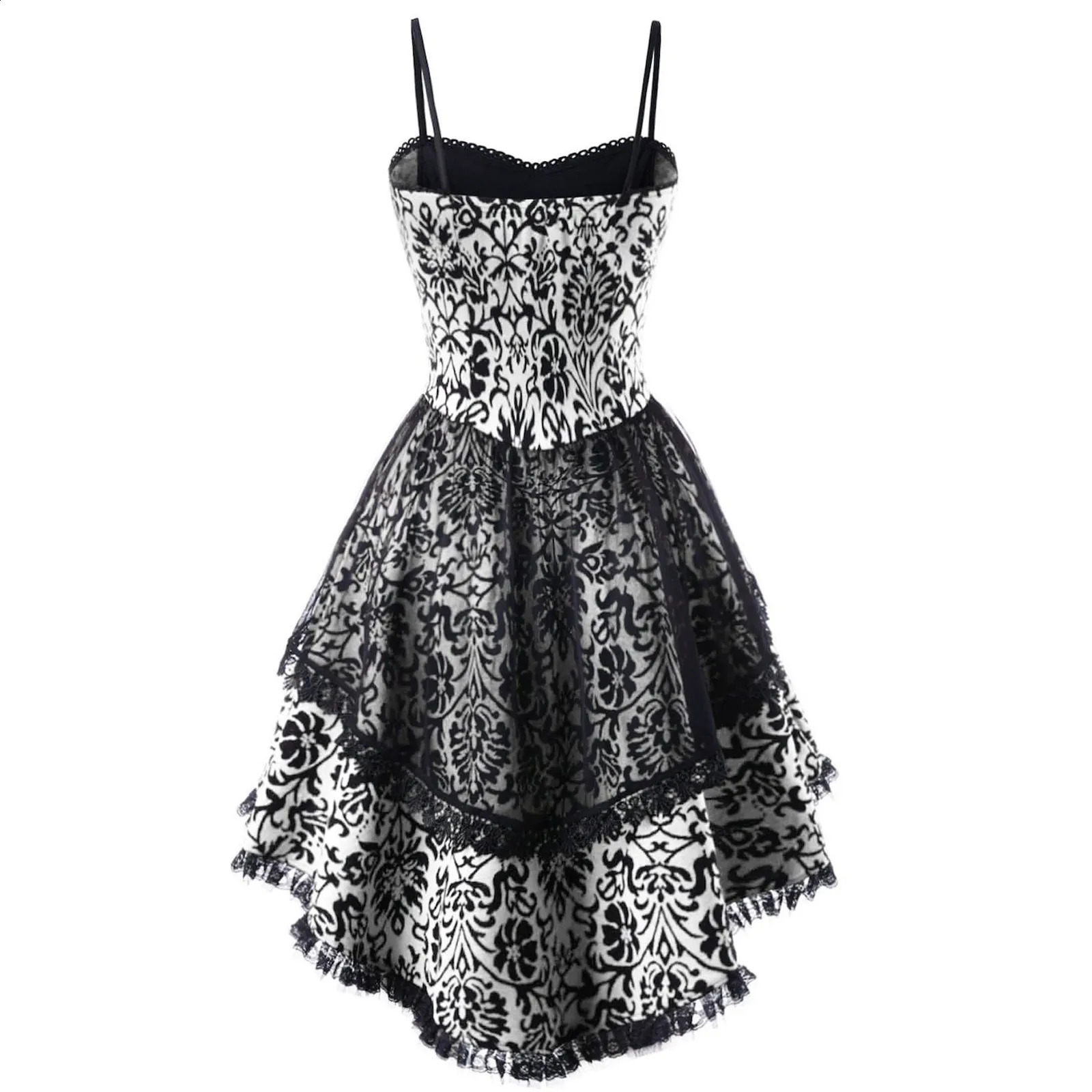 Lace Gothic Retro Dress Womens Halloween Role Playing Costume Irregular Sleeve Robe Medieval Ghost 2025 w240824