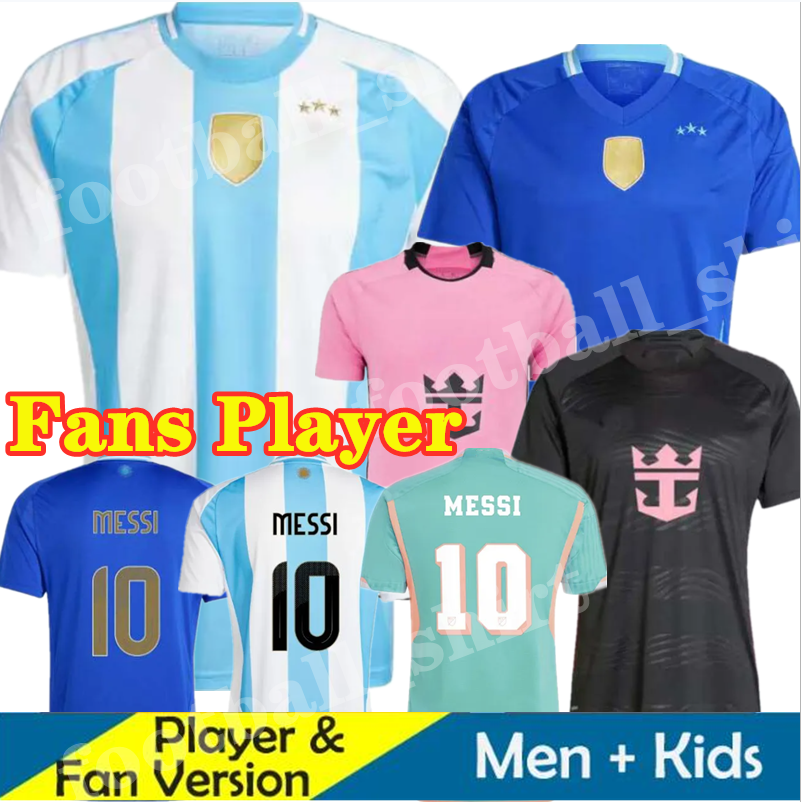 24/25 3 Star Argentina soccer Jerseys Fans Player Inter Miami player version MARADONA DI MARIA J. ALVAREZ 2024 2025 Home Away FC Men Kids football shirt MESSIS SUAREZ
