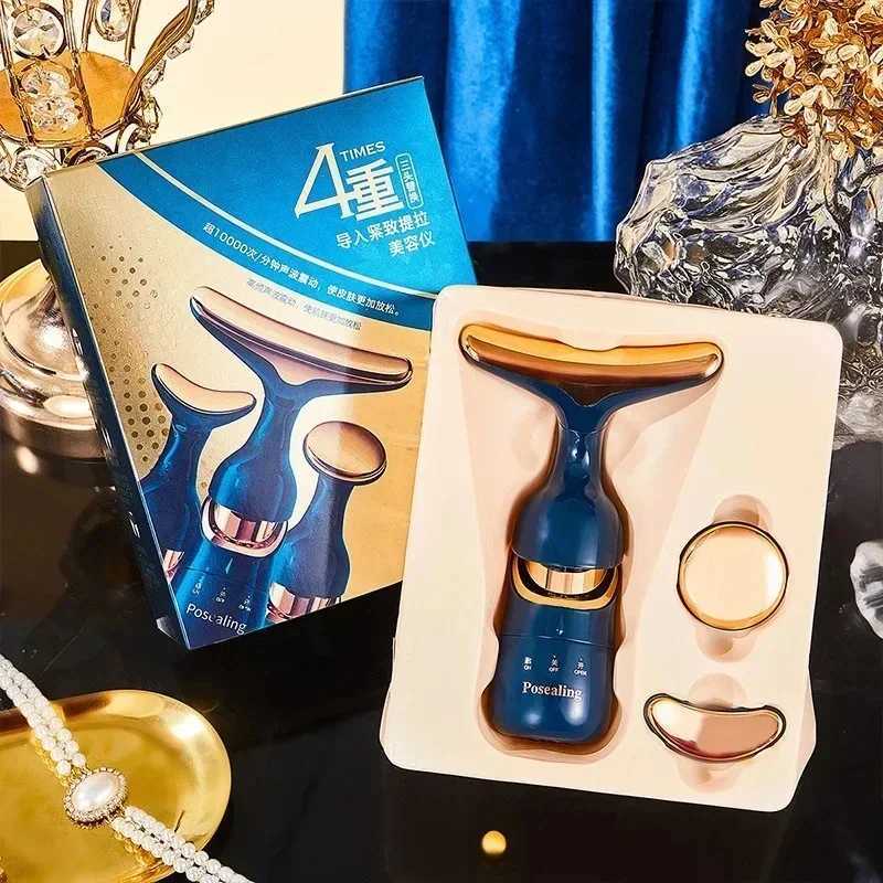 Face Slimmer EMS Beauty Instrument Skin 3 In 1 Facial Lifting Device Neck Eye Massage Tightening Wrinkle Anti Aging Massager New CL240824