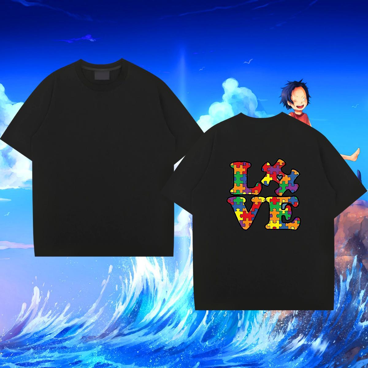 Free Shipping Men T Shirts 230g Pure Cotton letter Street DIY Anime Breathable Soft Men Clothes T-Shirt Fashion New Tees