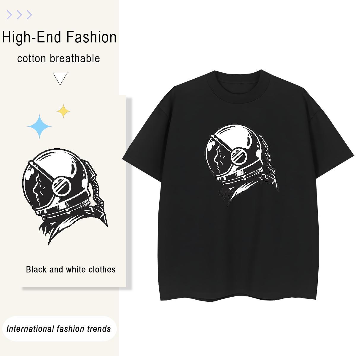 Soft Womens Tshirts 100% Cotton 230g universe Summer Casual T Shirt For Woman O-Neck Short Sleeve Custom Printing Clothes