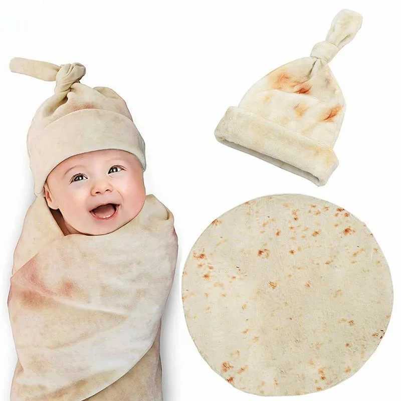 Burrito Baby Blanket Swaddle Flour Tortilla Swaddle Blanket Sleeping Swaddle Wrap With Hat M240824