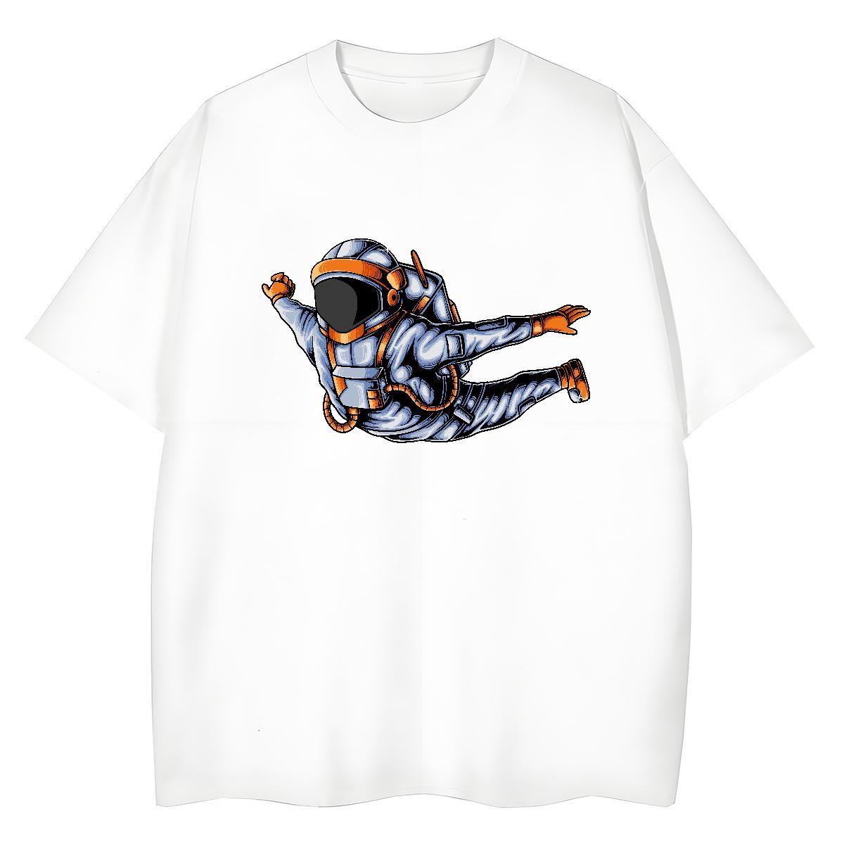 Unisex Lady T shirt 230g Pure Cotton cosmonaut Daily Outfit T-Shirts Short sleeve Soft Customized Clothings