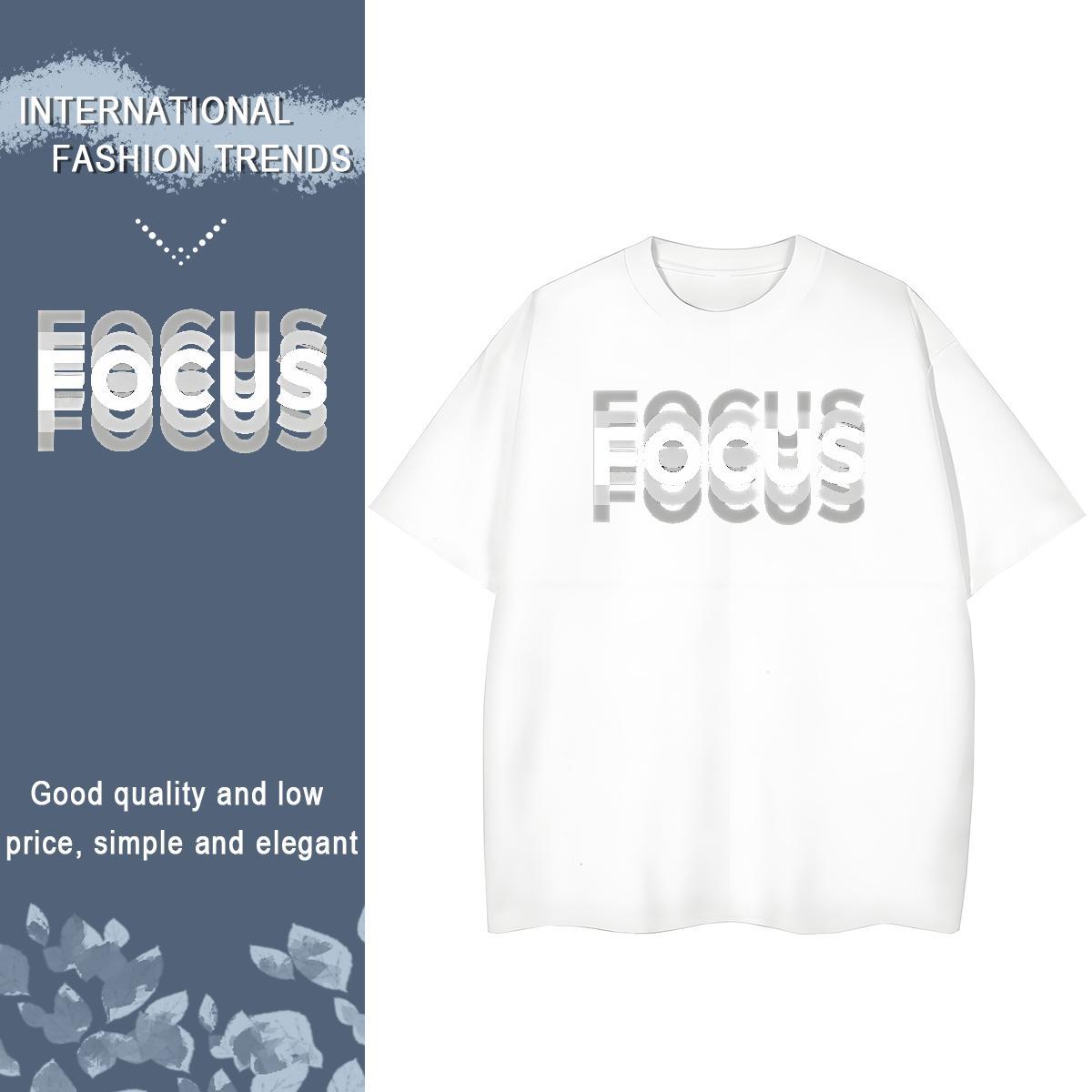 Soft Unisex Tshirts 230g 100% Cotton letter Street Casual Woman T Shirts Breathable Crew Neck Plus Size Cartoon Polos