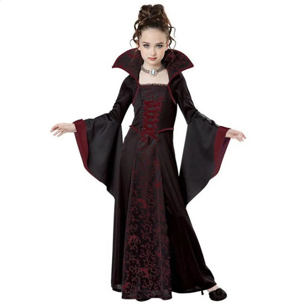 Halloween Role Playing Witch Costume for Girls Disfraz Carnival Dress Up Party Drone Childrens Performance 240823