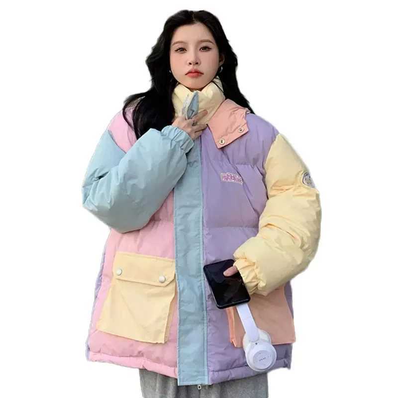 Women's Down Parkas Work clothes cotton jacket womens clothing winter coat 2023 new color short park thick girls coat Y240824PNGU