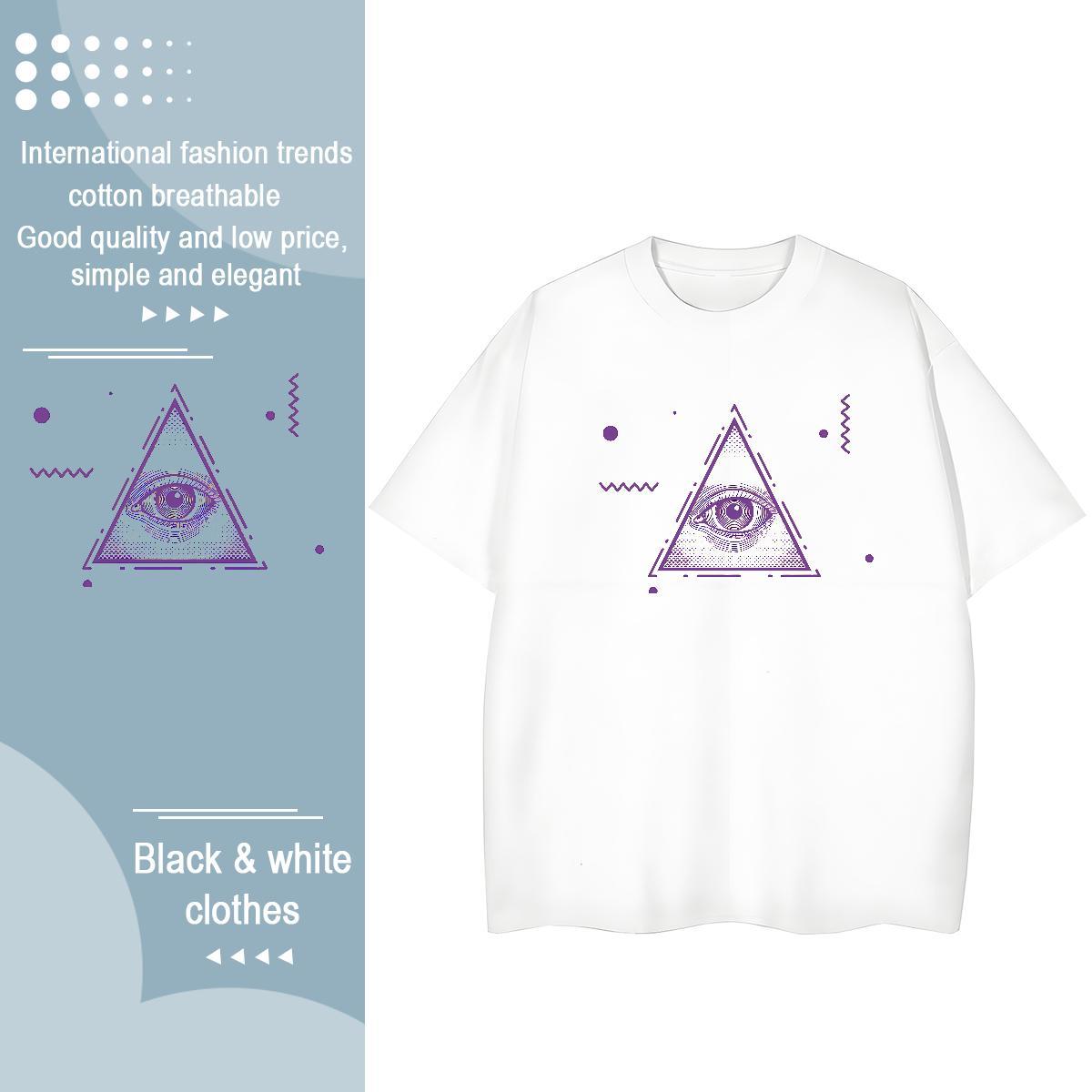 High Quality T shirt 100% Cotton 230g eye of the devil Casual Customized O Neck Short Sleeves Tshirts Fashion Design Tops