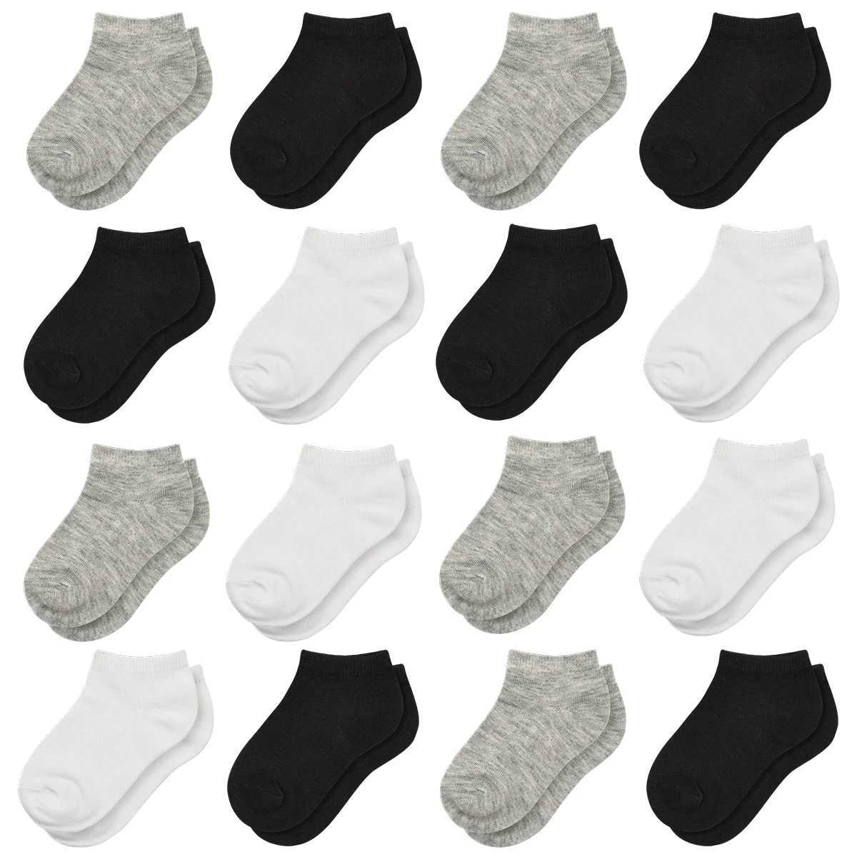 16 Pairs Ankle Socks - Toddler Low Cut Socks - for 1-13 Years Boys Girls School Socks CL240824