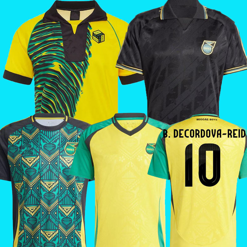 S-4xl 2024 1998 Retro Jamaica National Football Soccer Jerseys LFSTLR 24 25 Too Hot Bailey Antonio Reid Shirt Nicholson Morrison Lowe Men Football Uniform
