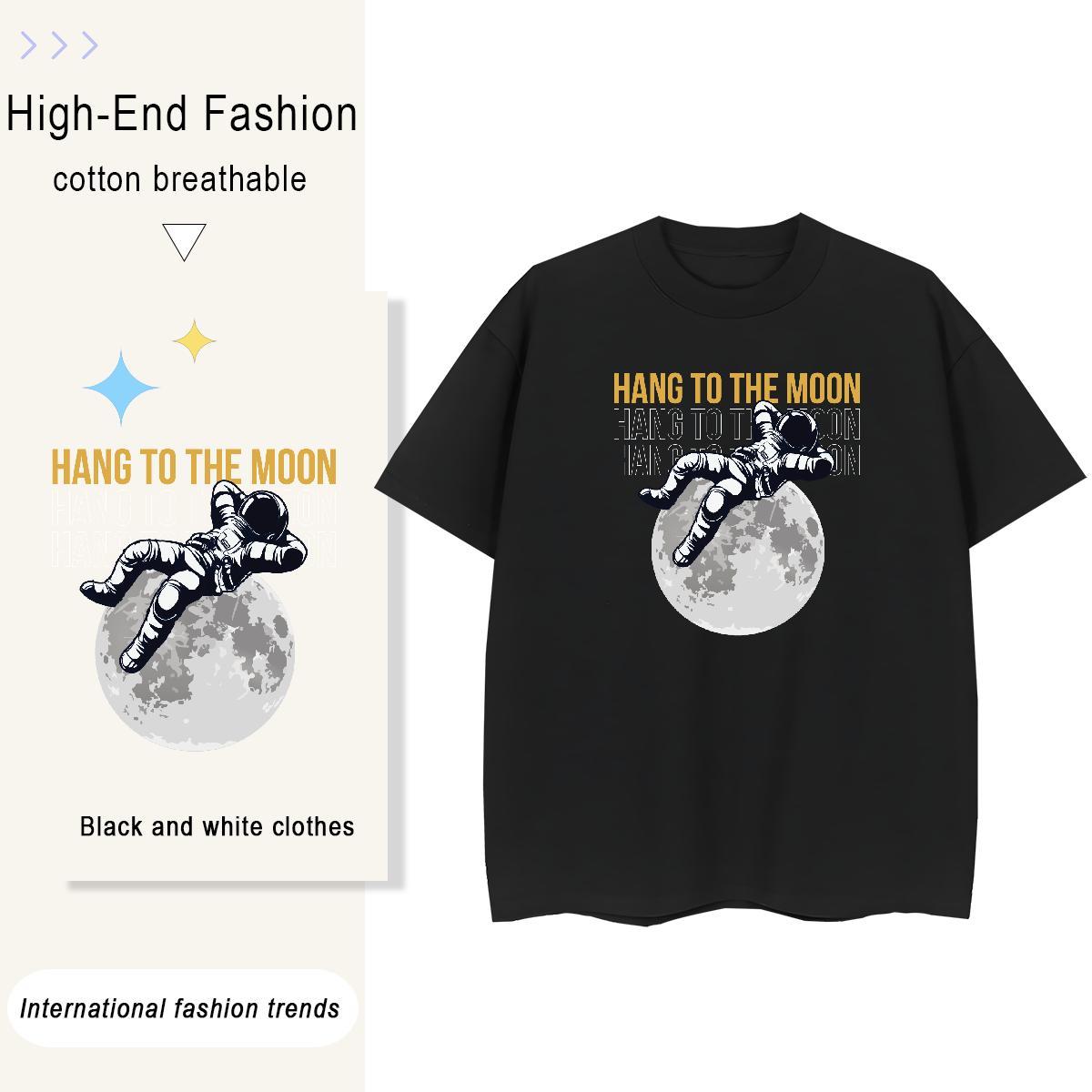 Lady Women Tshirts 230g Pure Cotton cosmonaut Sports Street Wear T-Shirts for Women Breathable Soft Graphic Polos
