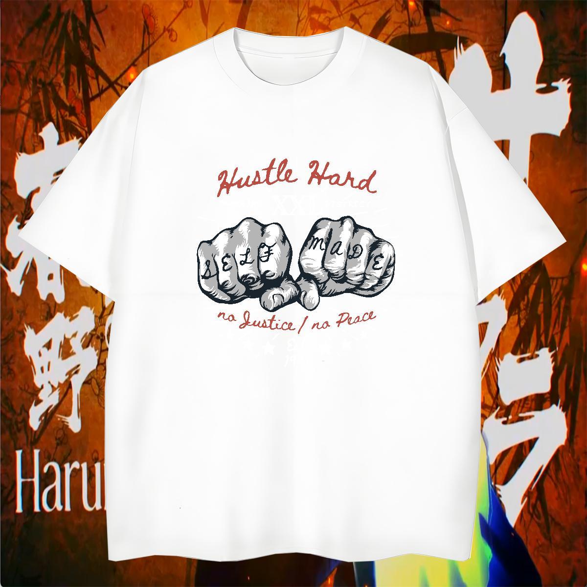 Wholesale T-Shirts 230g 100% Cotton hand- Casual Plus Size Cartoon Breathable Short Sleeve Men Tops Tees Free Shipping Tshirts