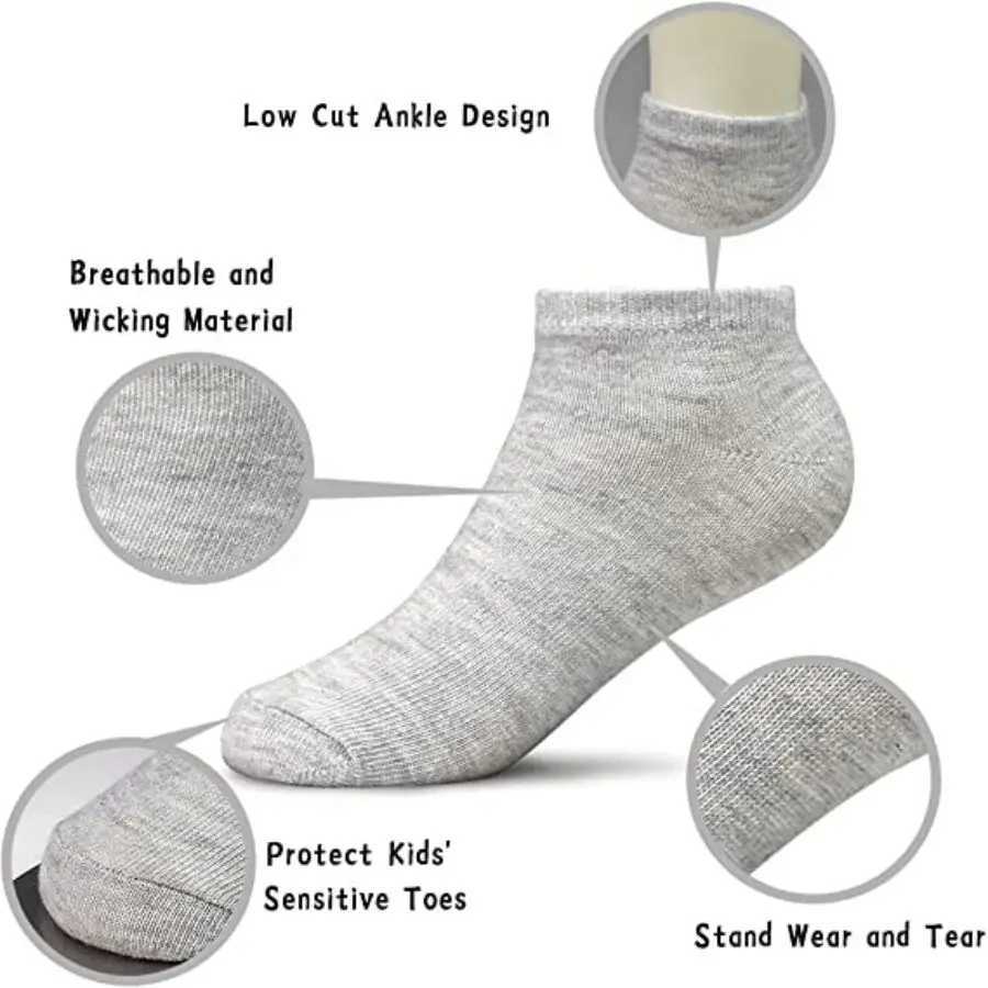 16 Pairs Ankle Socks - Toddler Low Cut Socks - for 1-13 Years Boys Girls School Socks CL240824