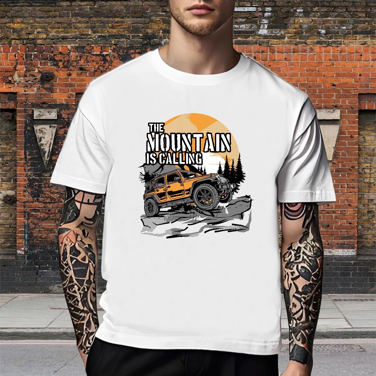 Classic Mens T Shirts 230g 100% Cotton off-road vehicle Daily Wear Custom Big Size O Neck Short Sleeves Men Tshirts Factory Direct Clothes