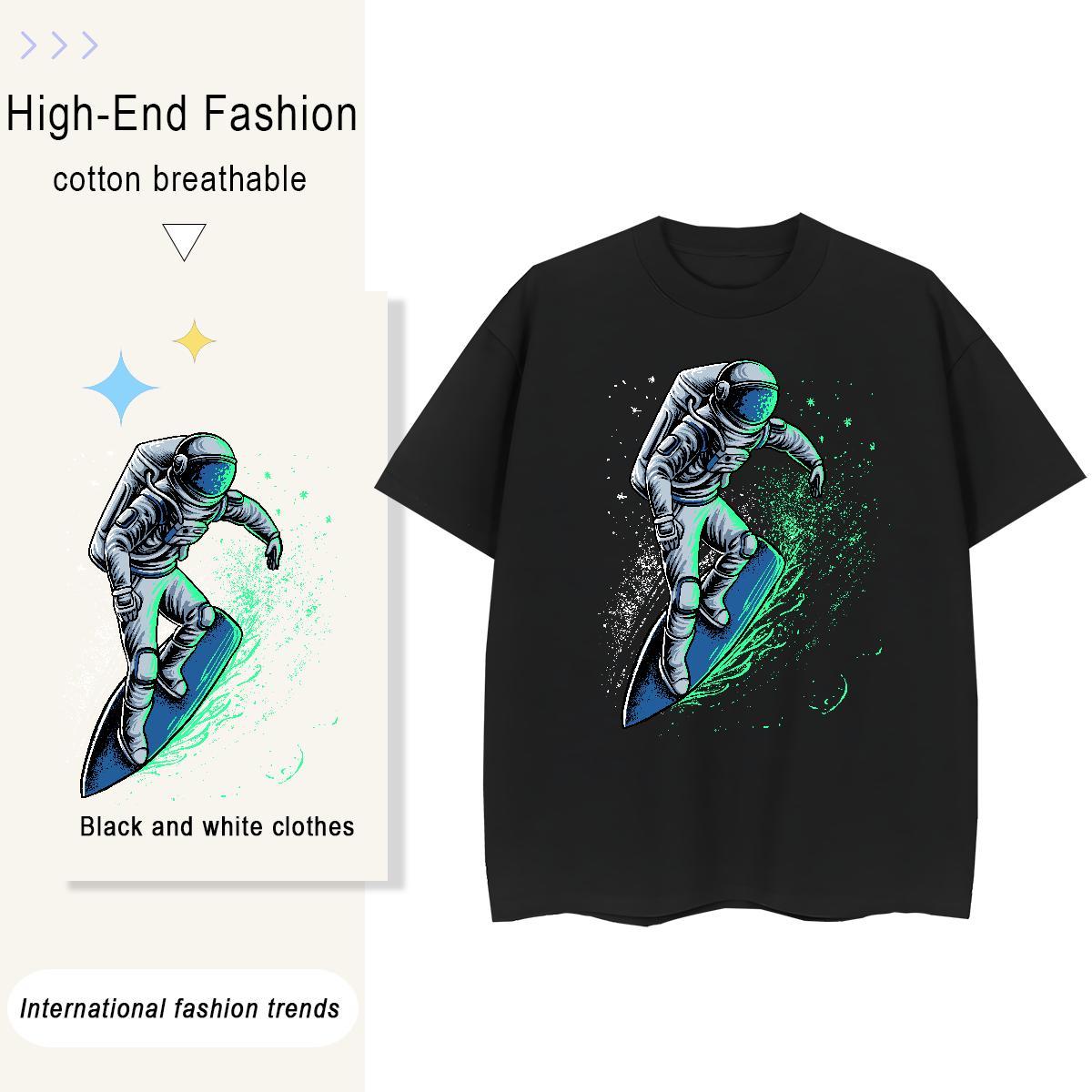 5A Woman Tshirt 230g Cotton universe Sport T Shirt For Woman Breathable Skull Clothings