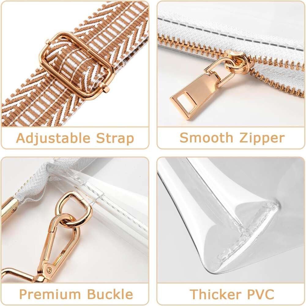 Purse Women Approved, Crossbody Bag, Small Clear Stadium Bag for Concerts Sports Events designer bag