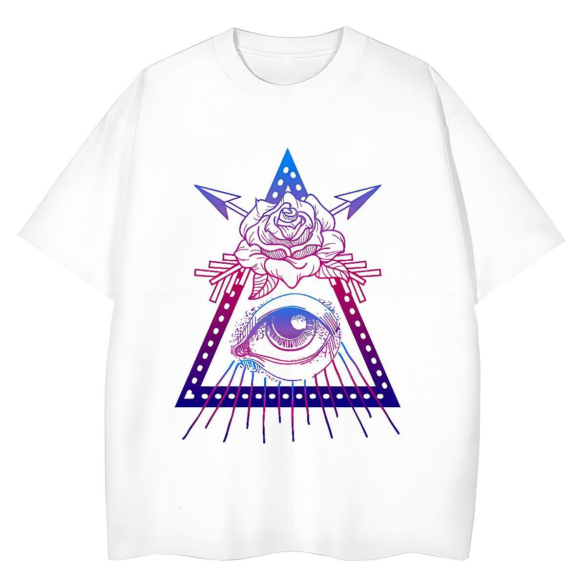 Unisex Men T Shirts 230g Pure Cotton eye of the devil Sport Customized Print Crew Neck Men Tees New Designer Tops