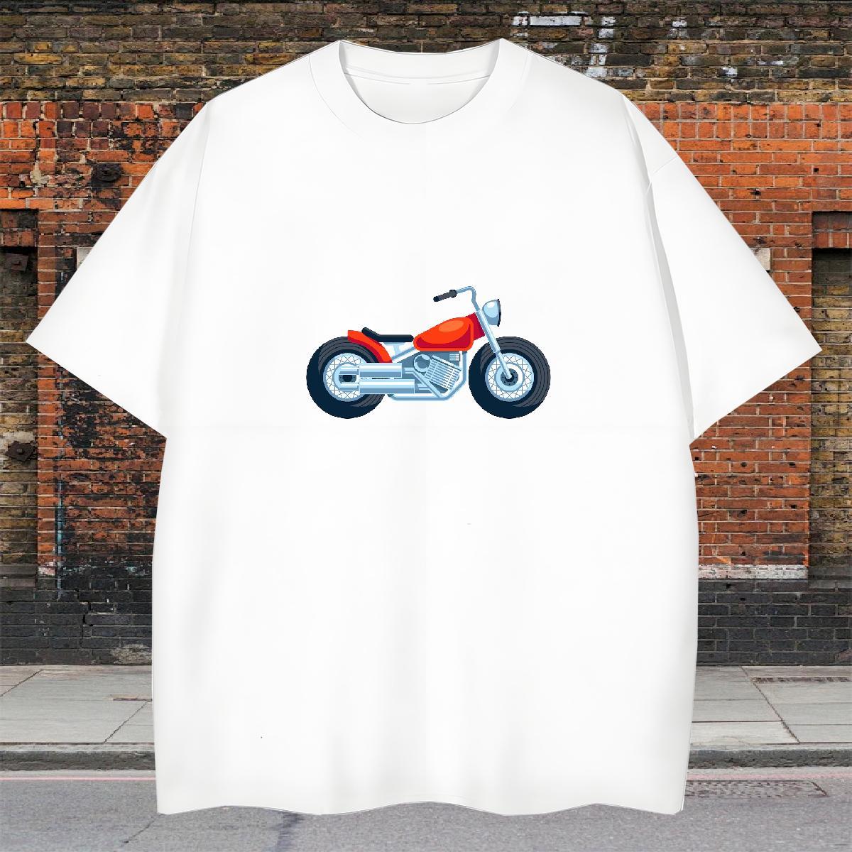 Loose Fit T Shirts Men 100% Cotton 230g Motorcycle Street wear Hip Hop Custom Printed Breathable Short Sleeve Tshirts Stylist Tees Shirts