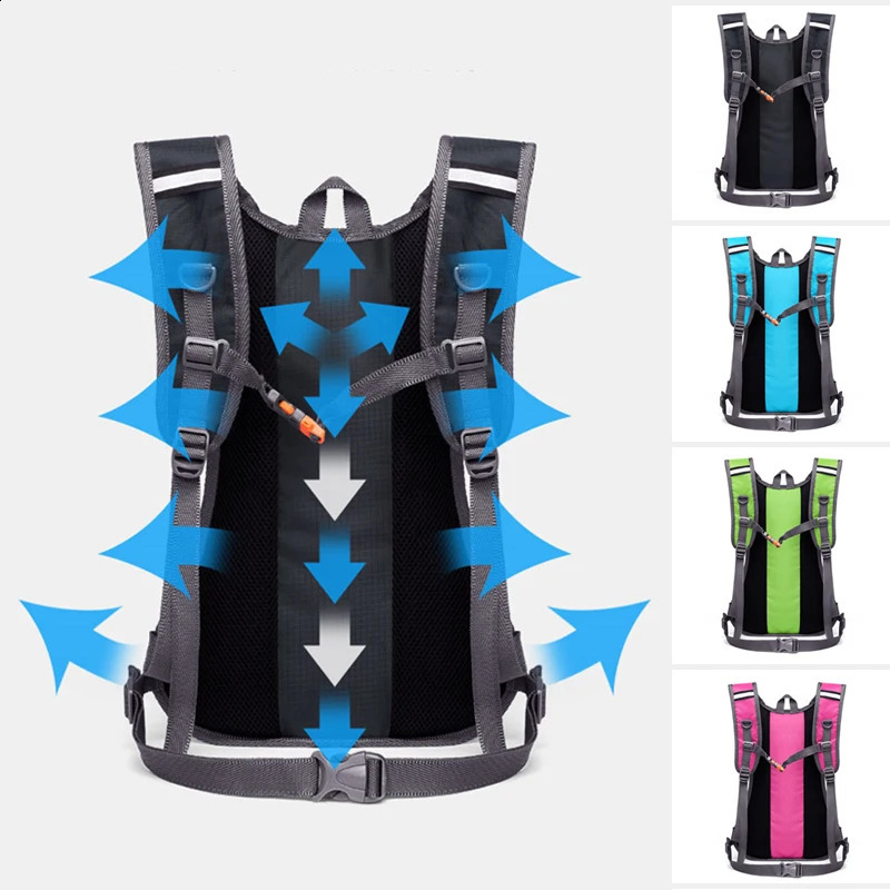 bicycle water bag hydration backpack for cycling running bladder container 2L reflective 240823