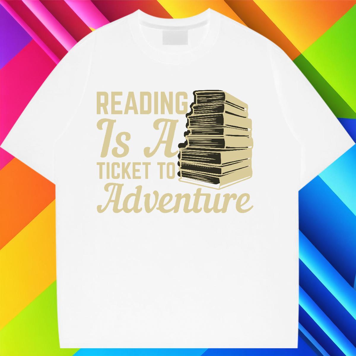 Loose Woman Tshirt 230g Cotton book Sports Casual T Shirts Women Comfortable Plus Size Cartoon Clothings