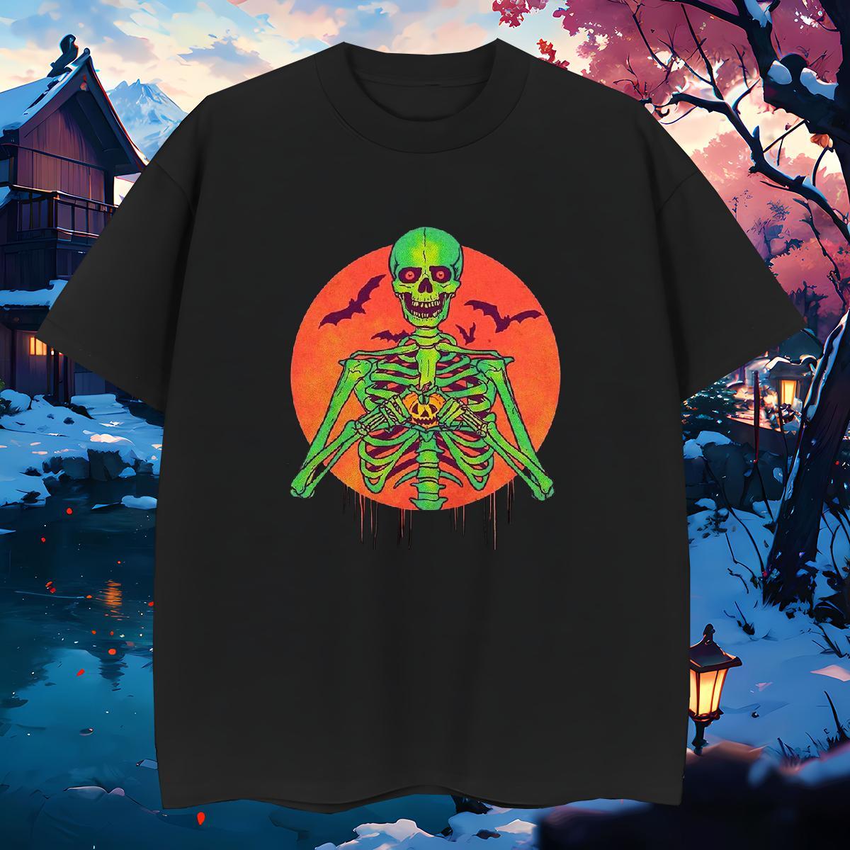 Cool Mens T Shirts 230g Pure Cotton skull Beach DIY Printed Breathable Soft Tshirts Fashion Designer Clothings