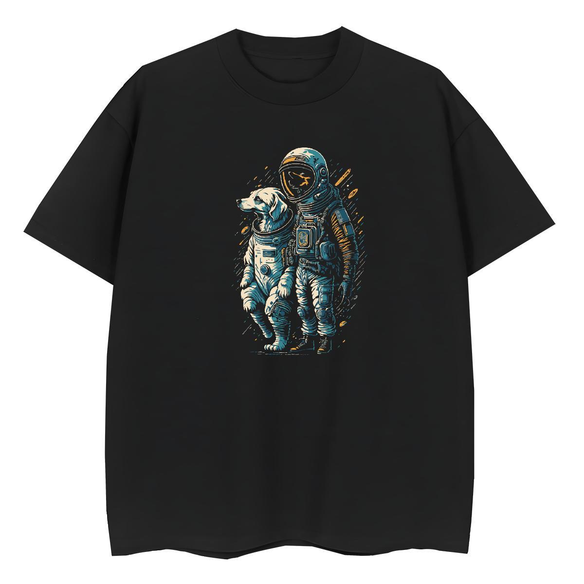 Designer Unisex Tshirts 230g Pure Cotton cosmonaut Casual Women T Shirts O Neck Short Sleeves Anime Oversized Clothings
