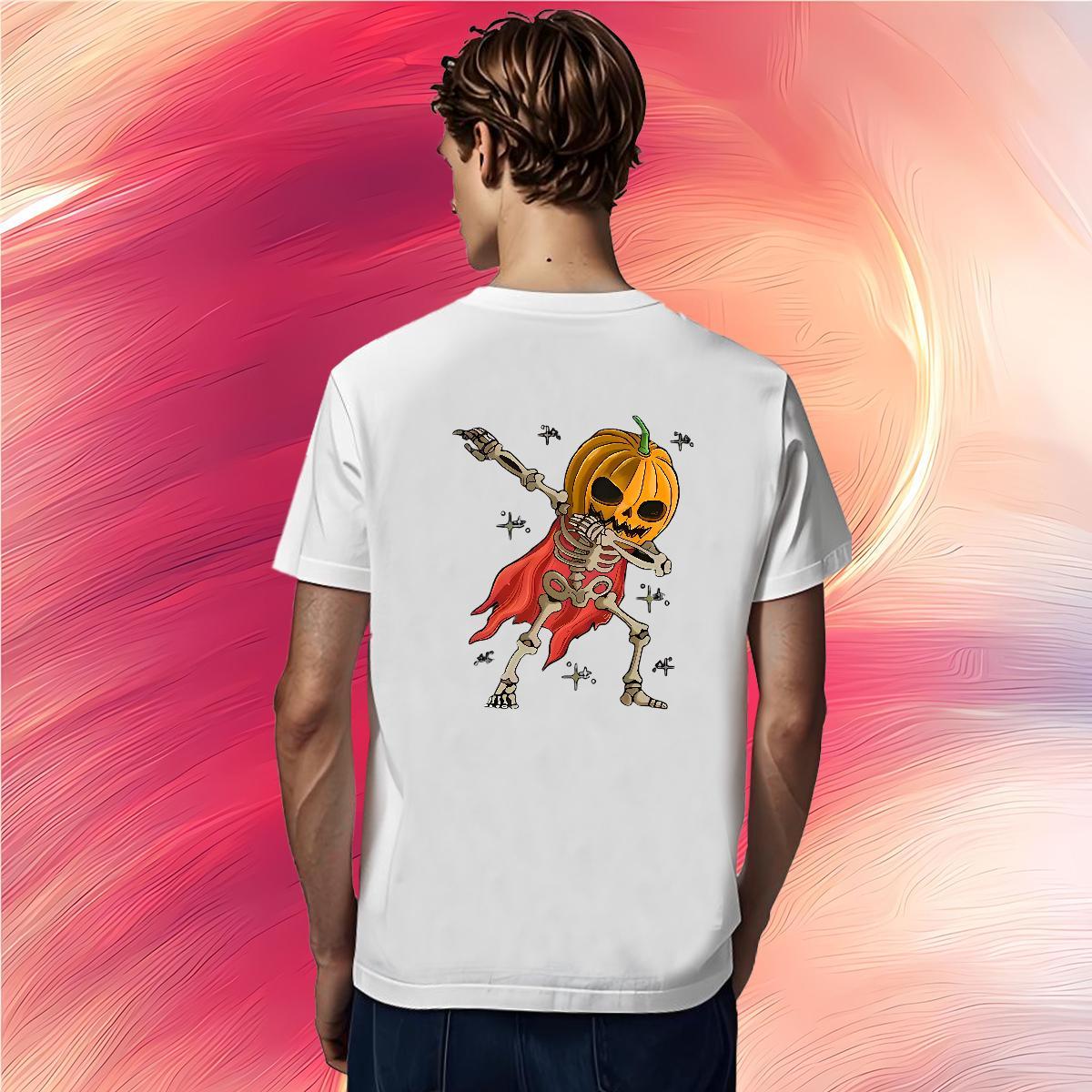 Soft T-Shirts for Men 230g 100% Cotton pumpkin Casual Black White Crew Neck Men Clothes T-Shirt 2024 DIY Tee Shirt