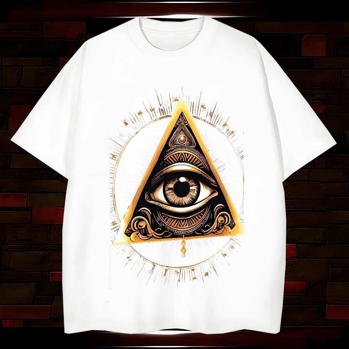 TOP Quality T Shirts Men 230g 100% Cotton eye of the devil Sports Casual DIY Anime Breathable Crew Neck Mens Tshirts 2024 DIY Tees