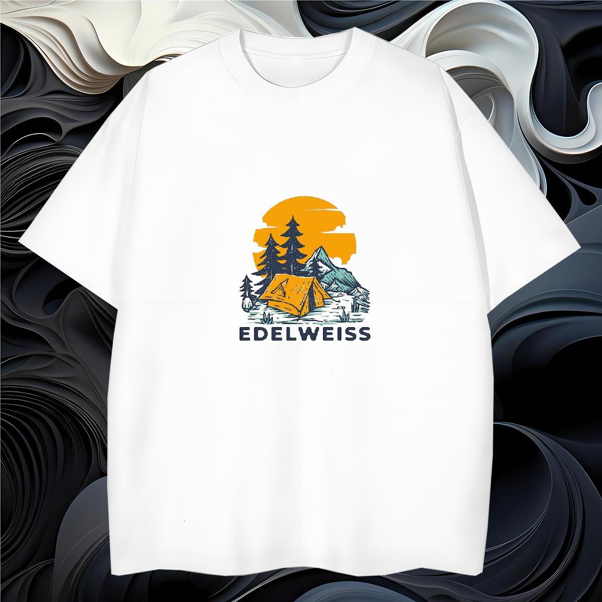 Popular T Shirt For Man 230g Cotton mountains Anime Printing Street Asian Size Short Sleeve Soft Tshirts 2024 DIY Polos