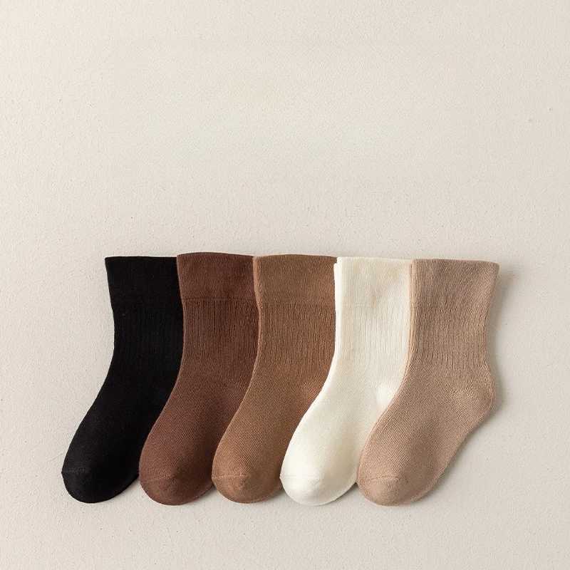 10 pairs of kidsrens socks for all seasons boys socks pure color girls socks retro style cotton socks medium and large kidsrens student socks CL240824